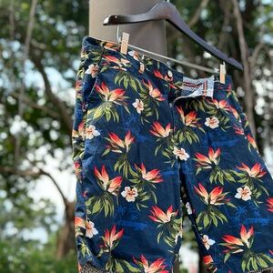 Cactus Man Tropical Island Shorts Size 34 waist -  Blue Floral Ricky Singh